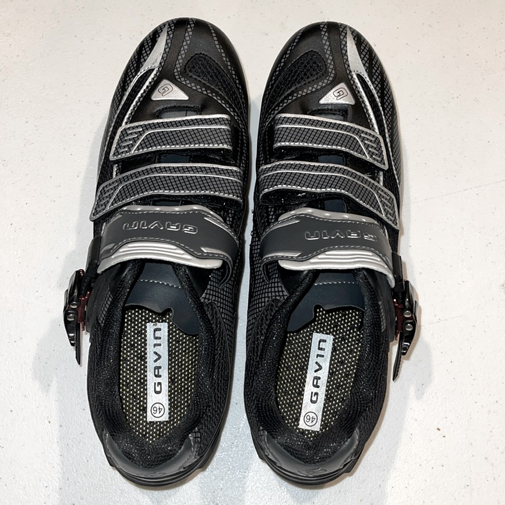 Gavin Men’s Black and Grey Cycling Shoes Size 46